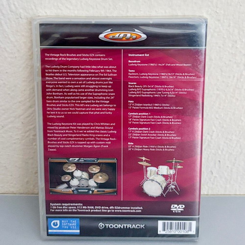 Toontrack EZX Vintage Rock new drum samples and MIDI files