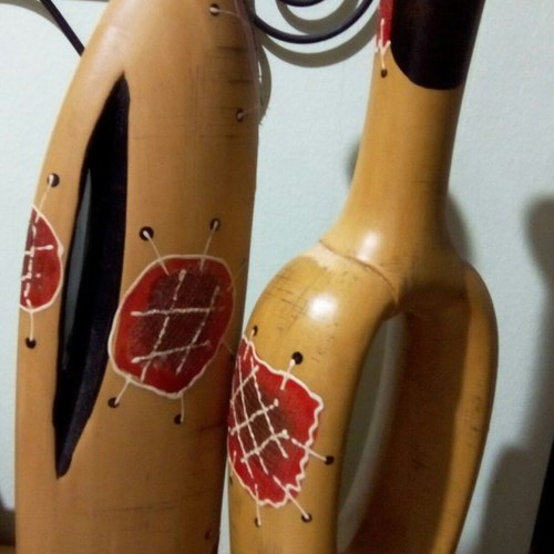 Ethnic ceramic vases set 42cm and 46cm like new
