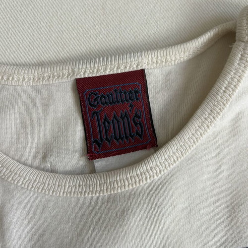 Gaultier iconic mariniere shirt used, white and blue, size M