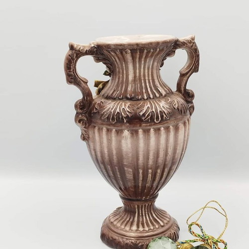 Capodimonte vase used, vintage, handmade, made in Italy
