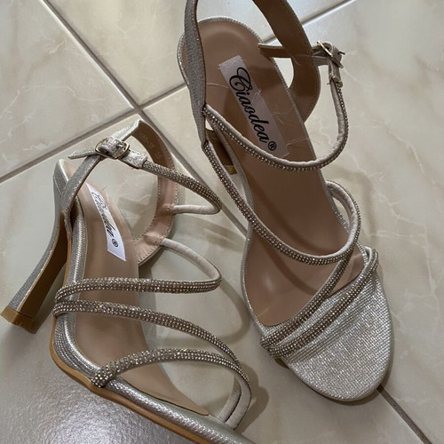 Silver Heels like new, size 36, sandals