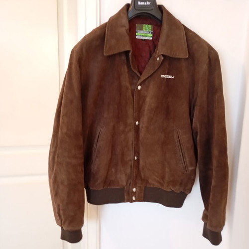 Diesel leather castor men's biker jacket like new, dark brown