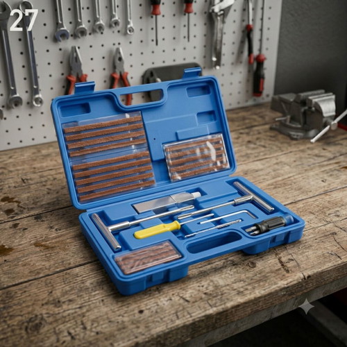 Tire Repair Kit 27 Pieces New with Ergonomic Case