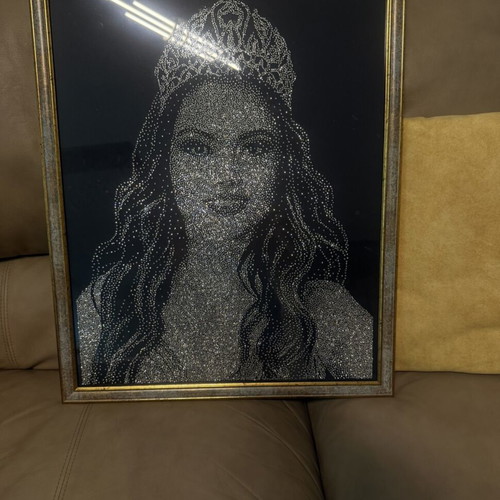 Handmade portrait with Swarovski crystals
