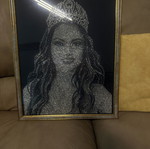 Handmade portrait with Swarovski crystals