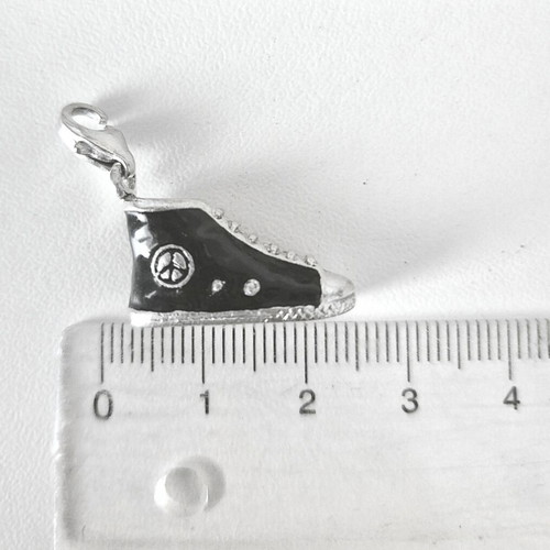 Thomas Sabo Sterling Silver Sneaker Charm with Peace Sign, Black Enamel pendant like new