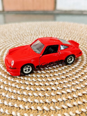 Solido Porsche 911 Carrera RS 2.7 toy car used, red with black stripes