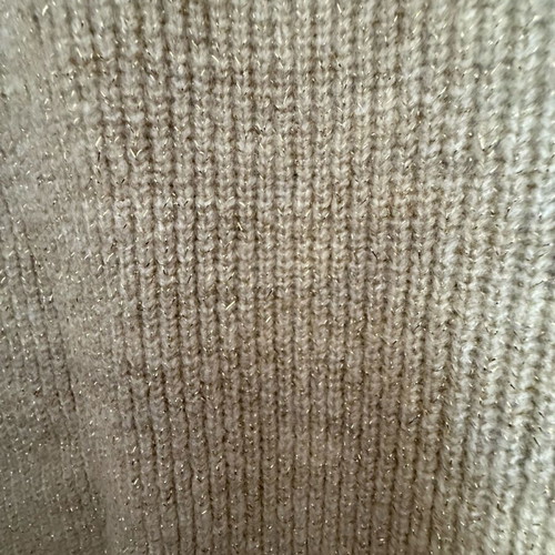 Sweater with open shoulders like new, size medium, gold