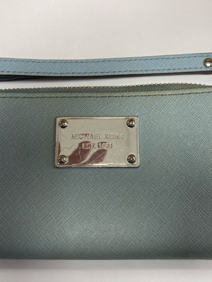 Michael Kors wallet used, turquoise