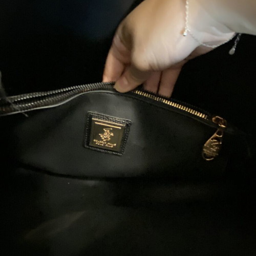 Beverly Hills Polo Club Black Textured Shoulder Tote Bag like new