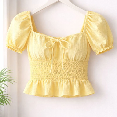 Yellow crop top size S like new
