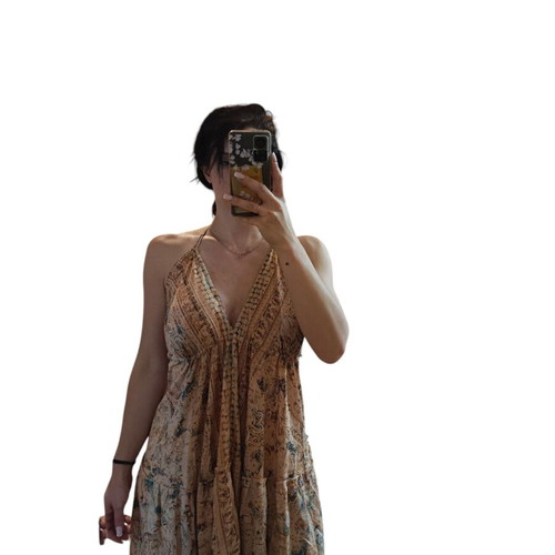 Multifunctional Indian dress new, beige multicolor, one size