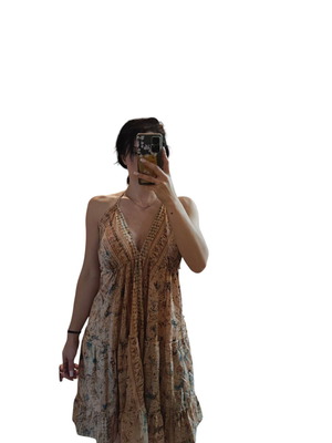 Multifunctional Indian dress new, beige multicolor, one size
