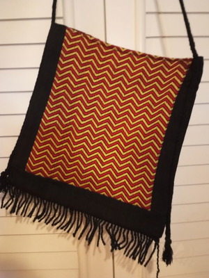 Woven shoulder bag new, handmade boho with inner pocket