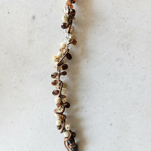 Women's bracelet with stones like new, beige and brown