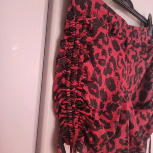 Leopard shorts leggings short cycling new, with ruching, size S