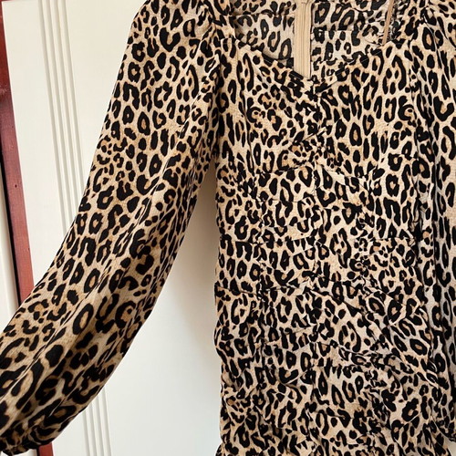 H&M Leopard Dress Draped New, Excellent Fit, XS