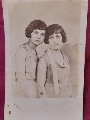 Vintage portrait photo of two women interwar period used