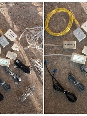 Network cables, telephone cables, splitter and line filters new