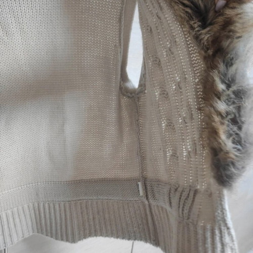 Tally Weijl sleeveless knit vest cardigan like new with faux fur