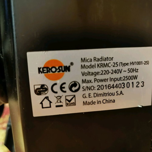 Kerosun Mica Krmc-25 2500w Floor Space Heater with Thermostat