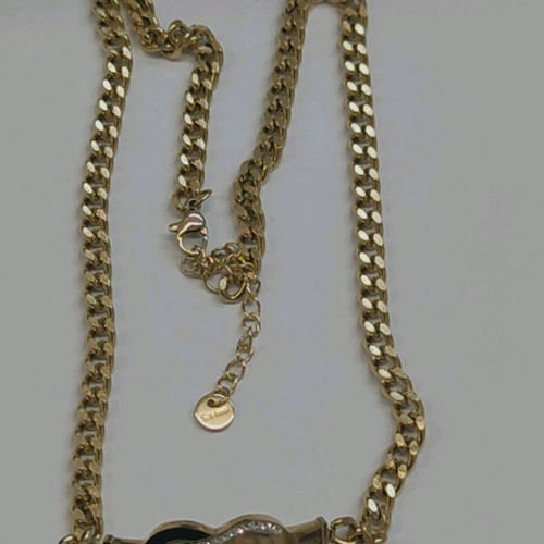 Steel necklace new, gold color with infinity design