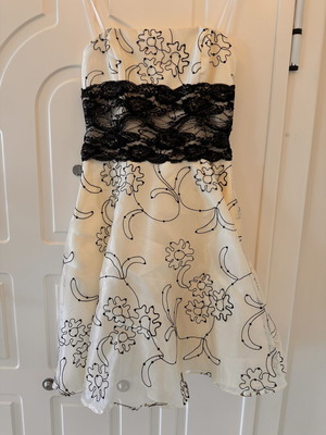 Evening dress, size small, black and white