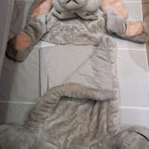 Children's plush Sleeping Bag Rabbit used, with stain