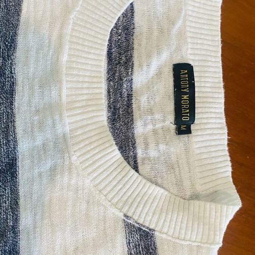 Knitted blouse Antony Morato like new, white with gray stripes, size M