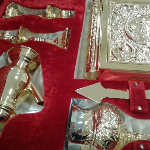 Priestly case for transporting vessels for Divine Liturgy new, gilded