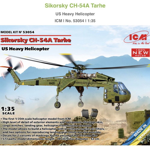 Sikorsky CH-54A Tarhe US Heavy Helicopter Model Kit 1:35 new
