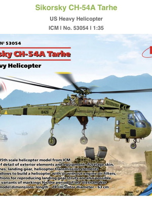 Sikorsky CH-54A Tarhe US Heavy Helicopter Model Kit 1:35 new
