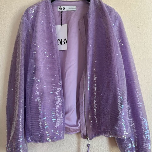 Zara jacket new with purple sequins