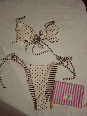 Greek brand bikini set, medium, beige and brown