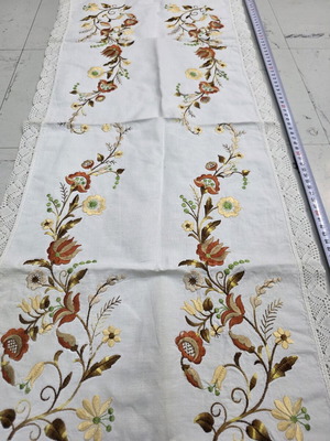 Embroidery with lace in earthy tones new