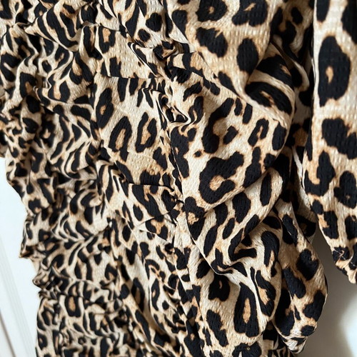 H&M Leopard Dress Draped New, Excellent Fit, XS