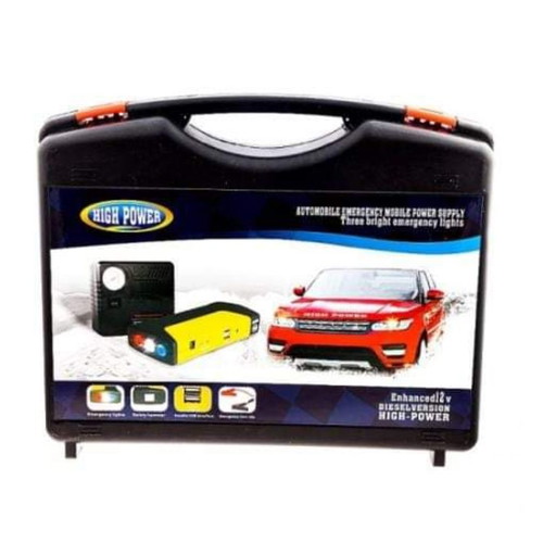 Portable car battery starter with pump and power bank