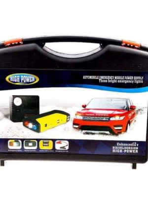 Portable car battery starter with pump and power bank