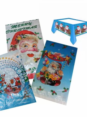 Christmas tablecloth nylon new 110 x 175 cm