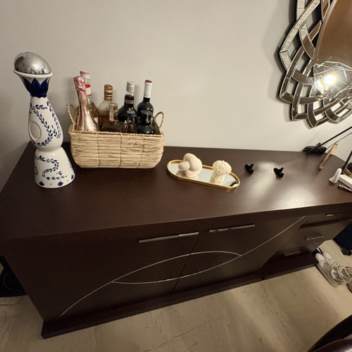 Wooden living room buffet table