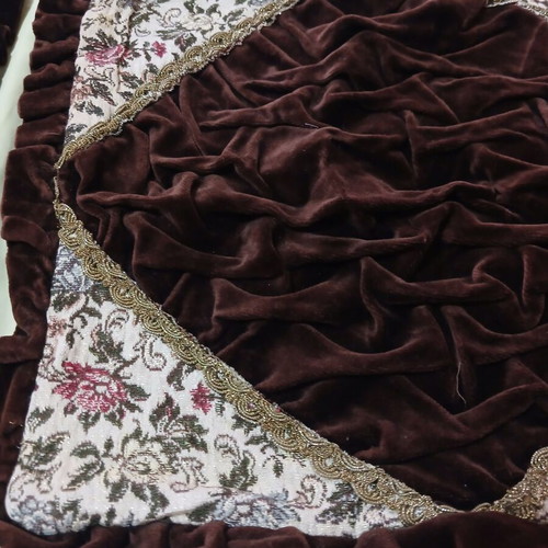 Two decorative pillowcases, brown, German origin