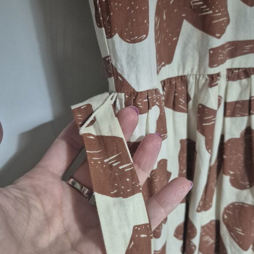 Compania Fantastica cotton dress with geometric patterns like new, beige and brown