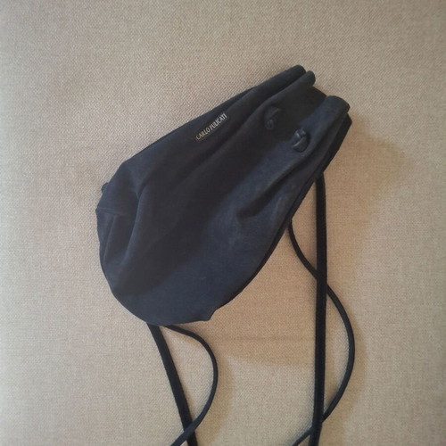 Small backpack bag new blue suede leather