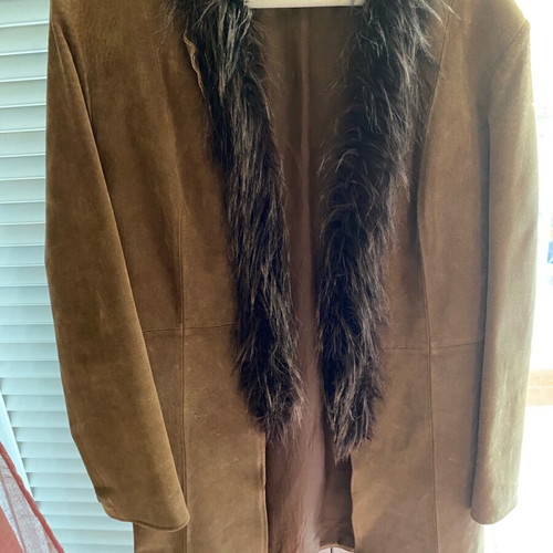 Leather coat brown like new, size S