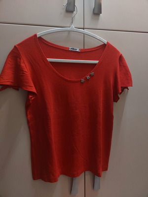 Women's summer short-sleeve blouse red, like new, size M