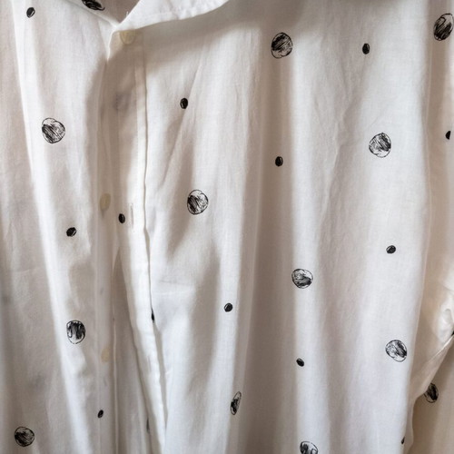Men's White Shirt with Patterns Size L New