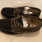 Zara boatshoes moccasins new, suede navy blue and khaki size 43