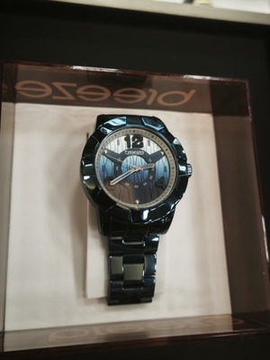 Breeze Oversized Statement Watch 810451.3, metallic blue gradient dial