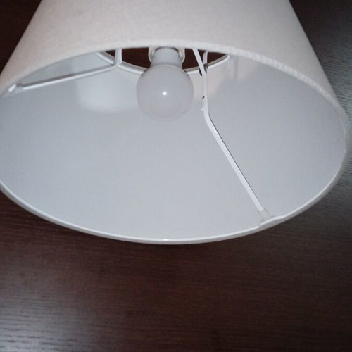 Ceiling light with grey and white lampshade