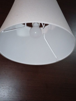 Ceiling light with grey and white lampshade